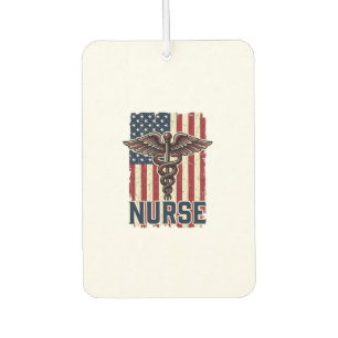 Vintage Nurse Flag Caduceus Back Design_1 Car Air Freshener