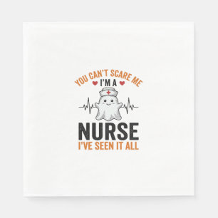 Vintage Nurse Ghost You Can’t Scare Me Napkin