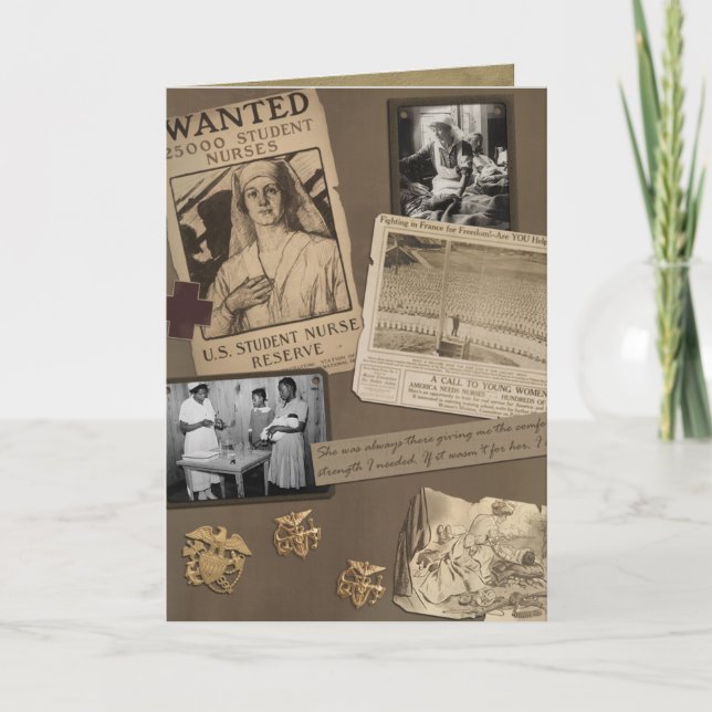 Vintage Nurse Greeting Card (Front)