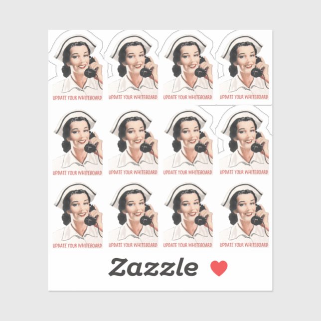 Vintage Nurse Humour Custom-Cut Vinyl Sticker (Sheet)