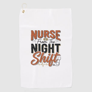 Vintage Nurse Night Shift Shirt Design_1 Golf Towel