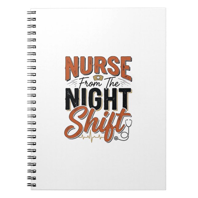 Vintage Nurse Night Shift Shirt Design_1 Notebook (Front)