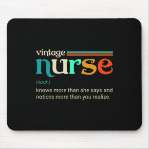 Vintage Nurse Noun Definition Knows More Than She Mouse Pad