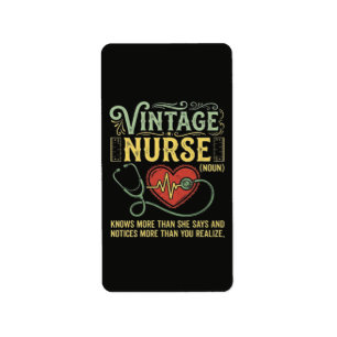 Vintage Nurse Noun Knows More Than She Says Label