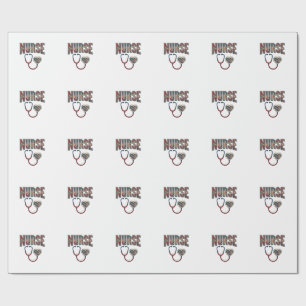 Vintage Nurse Patriotic Stethoscope Shirt Design_1 Wrapping Paper
