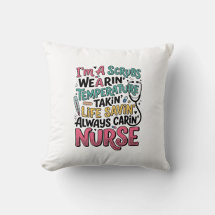 Vintage Nurse Scrubs Temperature Life Saving Shirt Cushion
