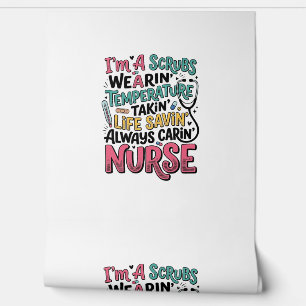 Vintage Nurse Scrubs Temperature Life Saving Shirt Wallpaper