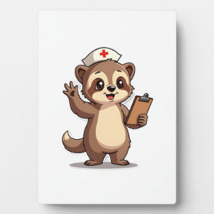 Vintage Nurse Sloth Cute Retro Medical Animal 2 Plaque