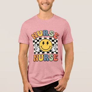 Vintage Nurse Smiley Chequerboard Shirt Design_1