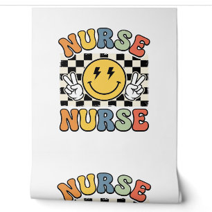 Vintage Nurse Smiley Chequerboard Shirt Design_1 Wallpaper