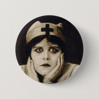 Vintage nurse theda bara funny 6 cm round badge