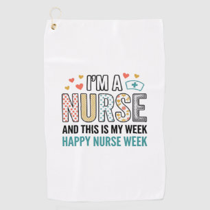 Vintage Nurse Week Appreciation Typography Shirt_1 Golf Towel