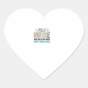 Vintage Nurse Week Appreciation Typography Shirt_1 Heart Sticker