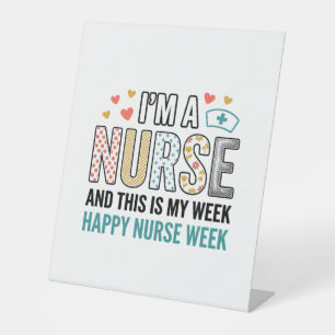 Vintage Nurse Week Appreciation Typography Shirt_1 Pedestal Sign