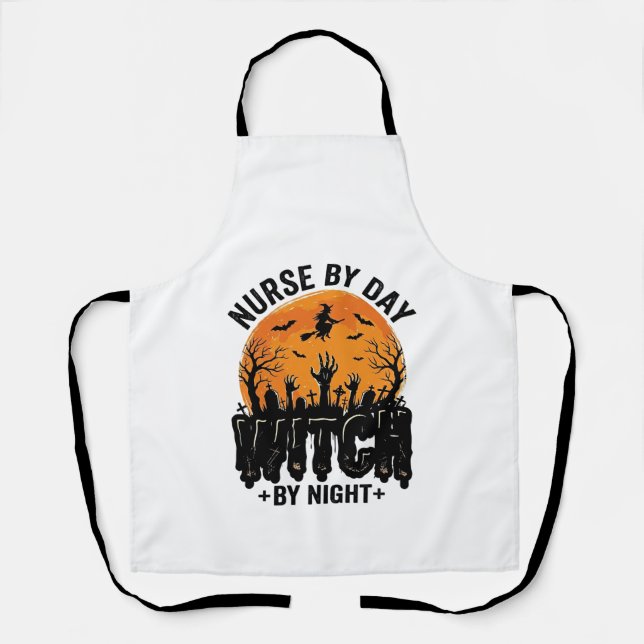 Vintage Nurse Witch Halloween Design_1 Apron (Front)