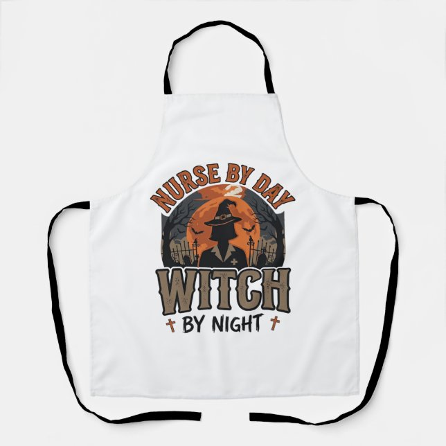 Vintage Nurse Witch Halloween Design_1 Apron (Front)