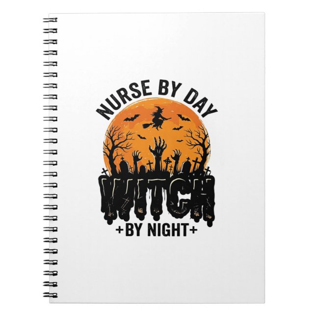 Vintage Nurse Witch Halloween Design_1 Notebook (Front)