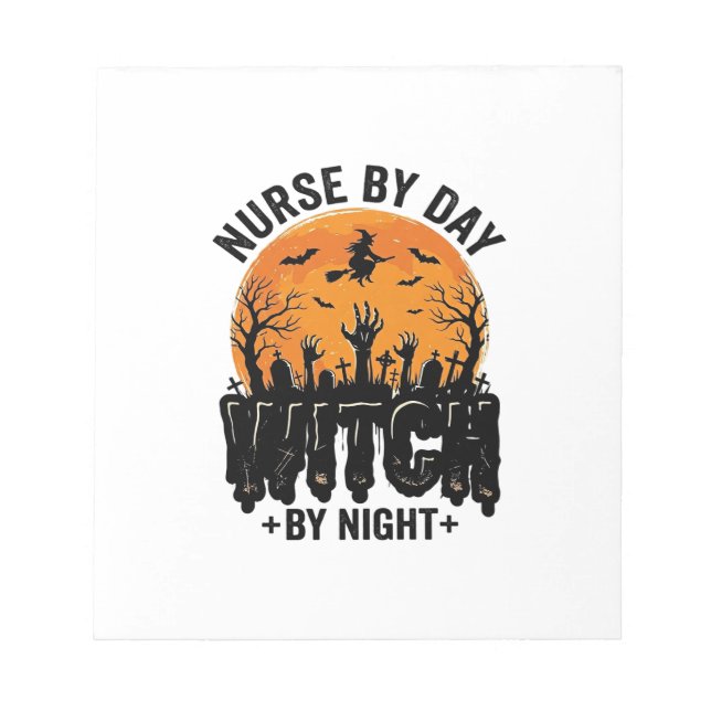 Vintage Nurse Witch Halloween Design_1 Notepad (Front)