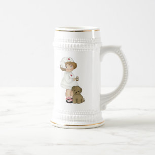 Vintage Nurse With Puppy T-shirts and Gifts Beer Stein