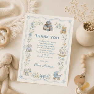 Vintage Nursery Floral Baby Shower Thank You Card