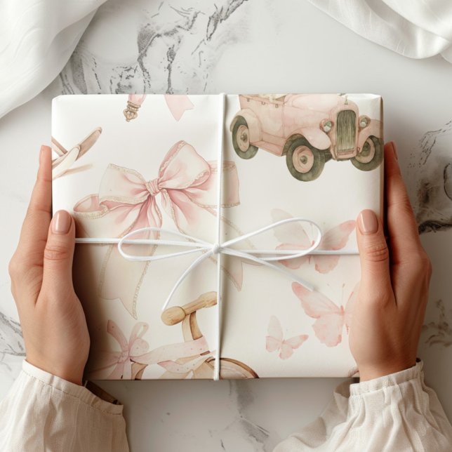 Vintage Nursery Pink Girl Wrapping Paper (Creator Uploaded)