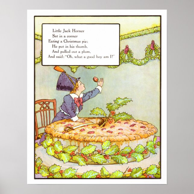 Vintage Nursery Print- Little Jack Horner Poster (Front)