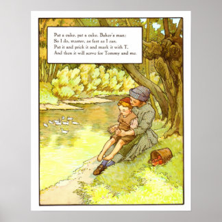 Vintage Nursery Print- Pat a Cake Poster