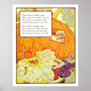 Vintage Nursery Print- Peter Pumpkin Eater Poster