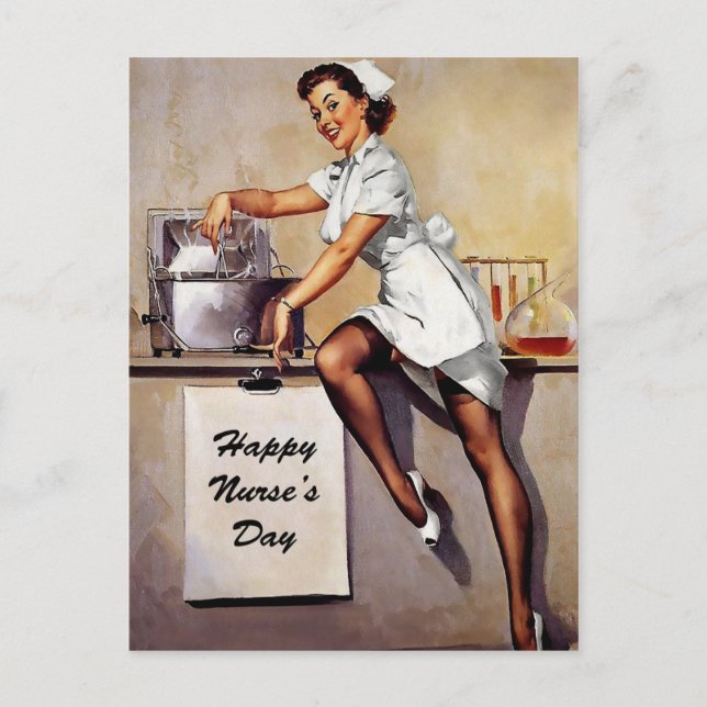 Vintage Nurses Day Postcard (Front)