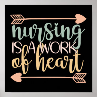 Vintage Nursing Is A Work Of Heart Poster