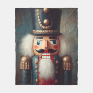 Vintage Nutcracker Christmas Fleece Blanket