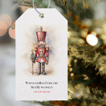 Vintage Nutcracker & Merry Christmas Gift Tags<br><div class="desc">A beautifully illustrated vintage-style Nutcracker soldier, resplendent in his classic attire, stands tall, holding a Merry Christmas banner. The rich, warm colours and intricate details evoke a sense of yuletide nostalgia, making it a perfect choice for those who appreciate the classic holiday aesthetics. May your holiday season be filled with...</div>
