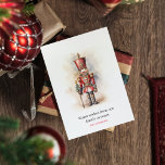 Vintage Nutcracker & Merry Christmas Holiday Card<br><div class="desc">A beautifully illustrated vintage-style Nutcracker soldier, resplendent in his classic attire, stands tall, holding a Merry Christmas banner. The rich, warm colours and intricate details evoke a sense of yuletide nostalgia, making it a perfect choice for those who appreciate the classic holiday aesthetics. May your holiday season be filled with...</div>