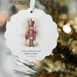 Vintage Nutcracker & Merry Christmas Tree Decoration Card<br><div class="desc">A beautifully illustrated vintage-style Nutcracker soldier, resplendent in his classic attire, stands tall, holding a Merry Christmas banner. The rich, warm colours and intricate details evoke a sense of yuletide nostalgia, making it a perfect choice for those who appreciate the classic holiday aesthetics. May your holiday season be filled with...</div>