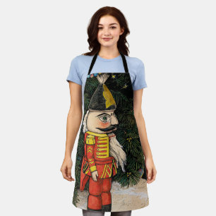 Vintage Nutcracker Under Christmas Tree Apron