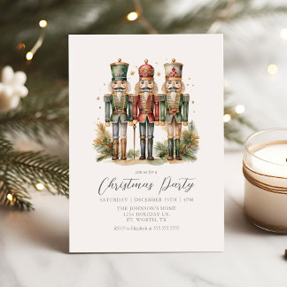 Vintage Nutcrackers Christmas Party Invitation
