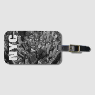 Vintage NYC New York City Manhattan Black White Luggage Tag