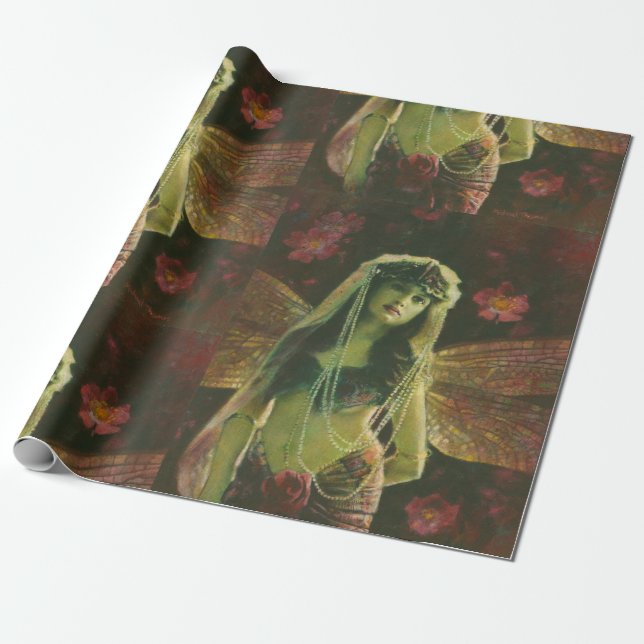 Vintage Nymph Wrapping Paper (Unrolled)