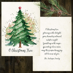 Vintage O Christmas Tree Holiday Card