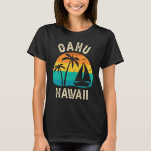 Vintage Oahu Hawaii Sunset Aloha Matching Family T-Shirt