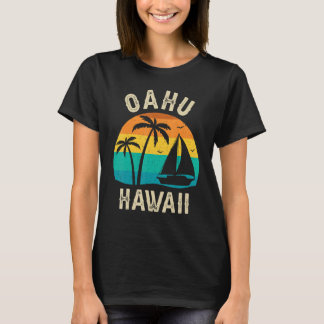 Vintage Oahu Hawaii Sunset Aloha Matching Family T-Shirt