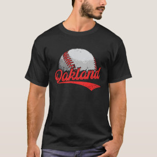Vintage Oakland Cityscape Baseball For Men Women T-Shirt