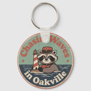 Vintage Oakville Ontario Racoon Key Ring