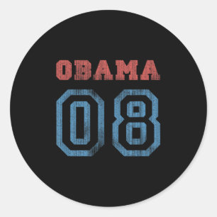 Vintage Obama 08 Classic Round Sticker