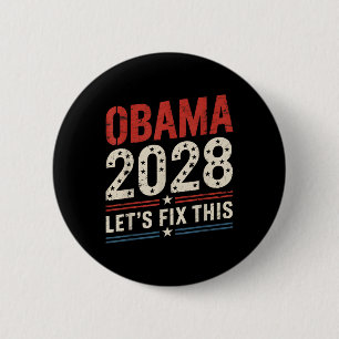 Vintage Obama 2028 Funny Political Patriotic Elect 6 Cm Round Badge