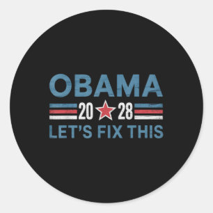 Vintage Obama 2028 Funny Political Patriotic Elect Classic Round Sticker