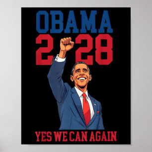 Vintage Obama 2028 Funny Political Patriotic Elect Poster