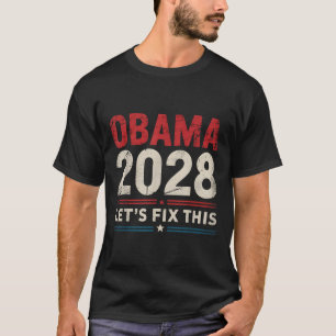 Vintage Obama 2028 Funny Political Patriotic Elect T-Shirt