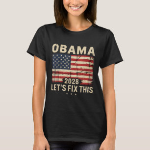 Vintage Obama 2028 Funny Political Patriotic Elect T-Shirt