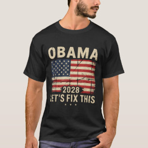 Vintage Obama 2028 Funny Political Patriotic Elect T-Shirt